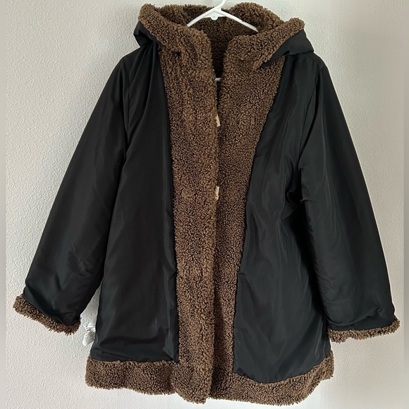 Zara Kids Teddy Duffle Toggle Hooded Coat Brown Size Big Kid 13-14 / 164CM - Picture 4 of 14